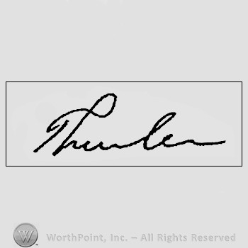 Autograph/signature : Thurber James.
