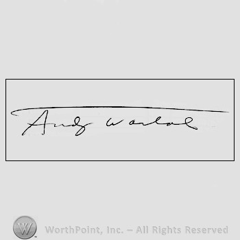 Autograph/signature: Andy Warhol.