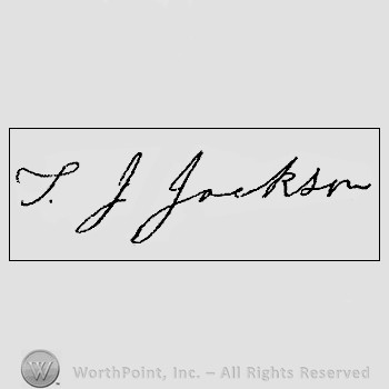 Autograph/signature: Jacksone Stonwall.