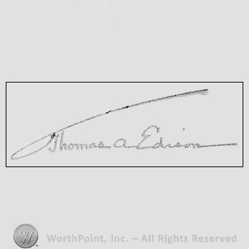 Autograph/signature: Edison Thomas.