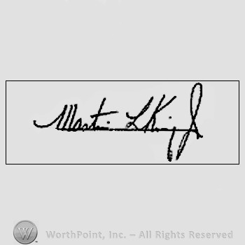 Autograph/signature: Martin Luther King.