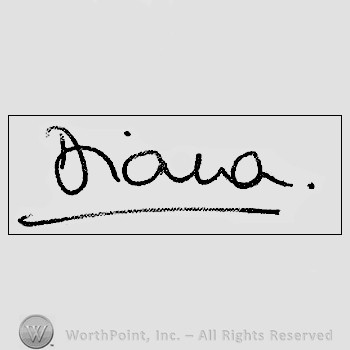 Autograph/signature: Diana.