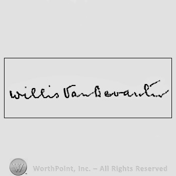 Autograph/signature: Willis Van Devanter.