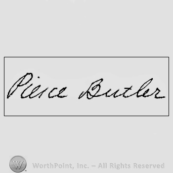 Autograph/signature: Pierce Butler.
