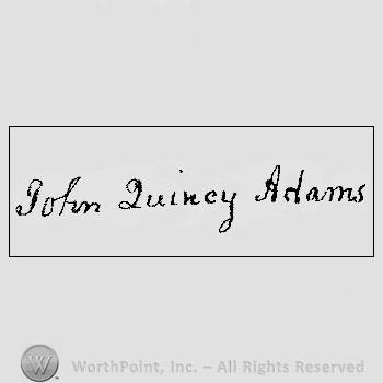 Autograph/signature: Adams John Quincy.