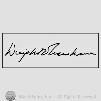 Autograph/signature: Dwight Eisenhower.