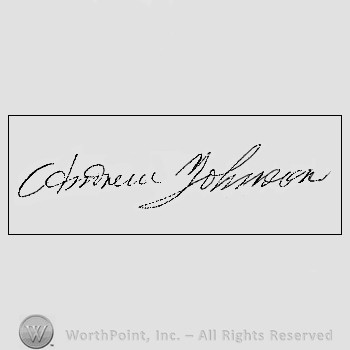 Autograph/signature: Andrew Johnson.