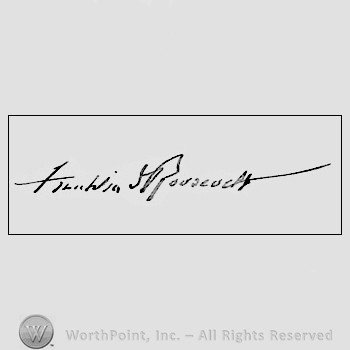 Autograph/signature: Roosevelt Franklin.