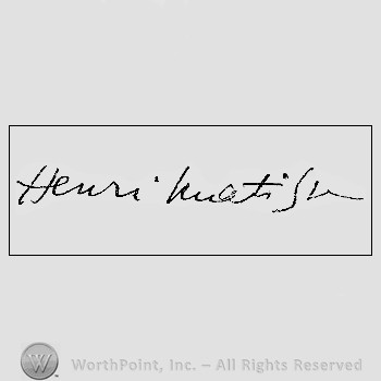 Autograph/signature: Henri Matisse.