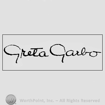 Autograph/signature: Garbo Greta.