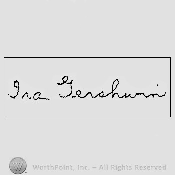Autograph/signature: Ira Gershwin.
