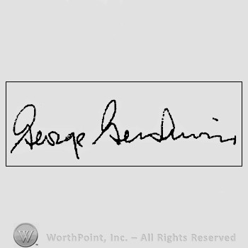 Autograph/signature: George Gershwin.