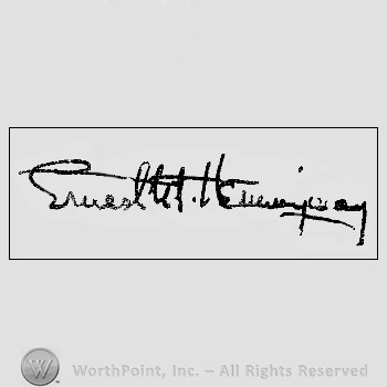 Autograph/signature: Hemingway Ernest.