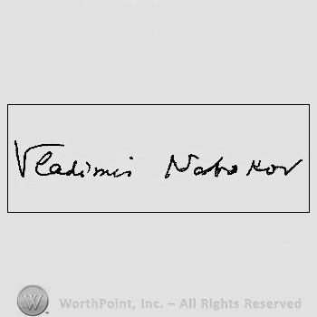 Autograph/signature: Nabokov Vladimir.