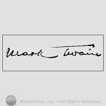 Autograph/signature: Twain Mark.
