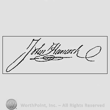 Autograph/signature : John Hancock.