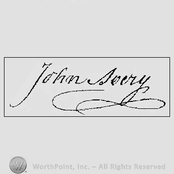 Autograph/signature : John Avery.
