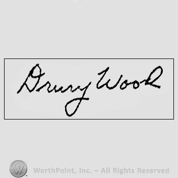 Autograph/signature : Drury W. Wood.