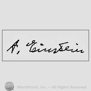 Autograph/signature : Einstein Albert.