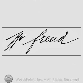 Autograph/signature : Freud Sigmund.