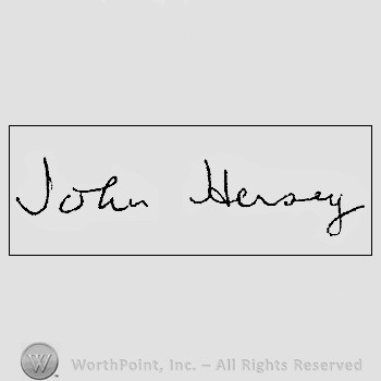 Autograph/signature : Hersey John.