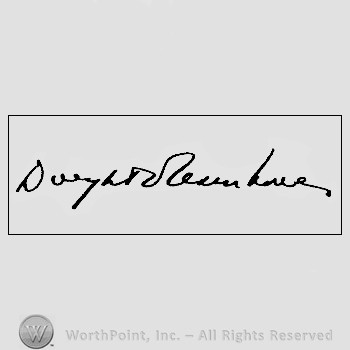 Autograph/signature : Dwight Eisenhower.