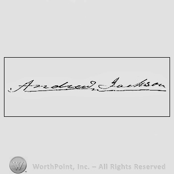 Autograph/signature : Andrew Jackson.