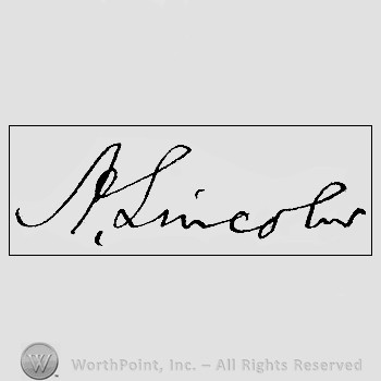 Autograph/signature : Lincoln Abraham.