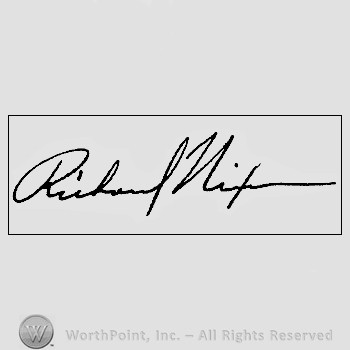 Autograph/signature : Richard Nixon.