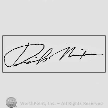 Autograph/signature : Richard Nixon.