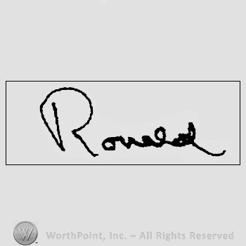 Autograph/signature : Ronald Reagan.