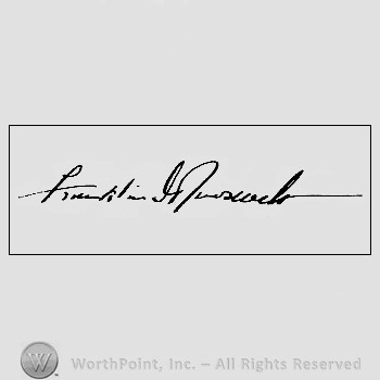 Autograph/signature : Roosevelt Franklin.
