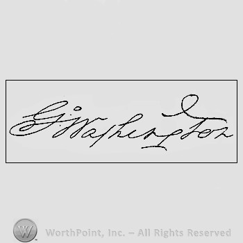 Autograph/signature : Washington George.