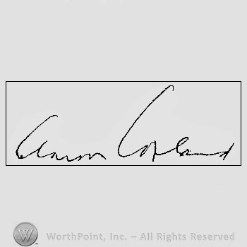 Autograph/signature : Copland Aaron.
