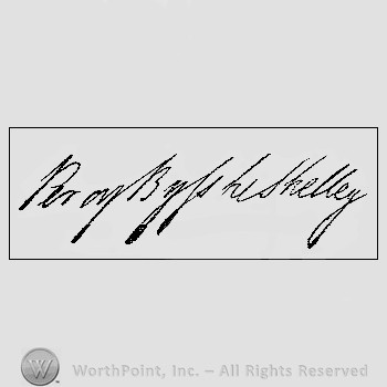 Autograph/signature : Shelly Percy Bysshe.