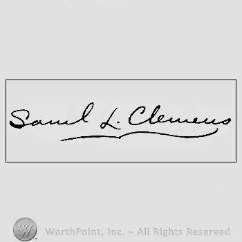 Autograph/signature : Mark Twain.