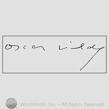 Autograph/signature : Oscar Wilde.