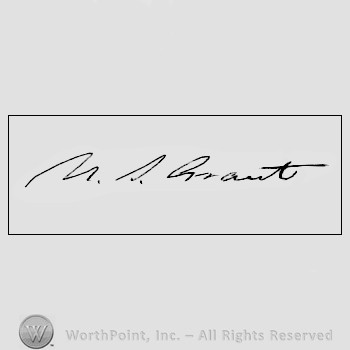 Autograph/signature : Ulysses Grant.