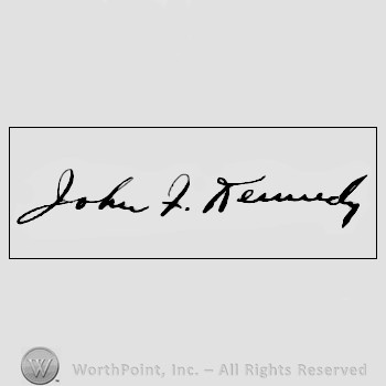 Autograph/signature : John F. Kennedy.