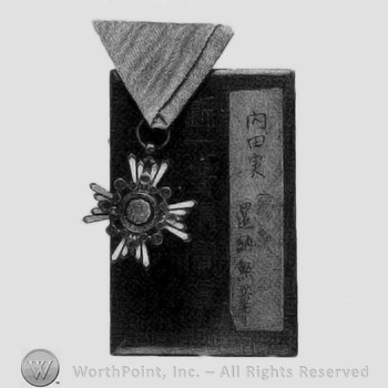 Order of the sacred treasure, 6th class; medal like a rising sun.