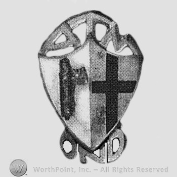 Letters ATM above a shield with cross; letters OND below.