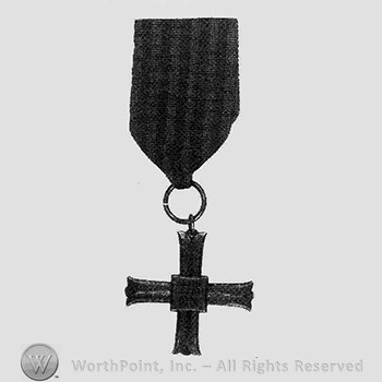 Cross with ribbon.