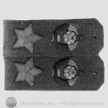 Shoulder boards with stars and globe inside a wreath.