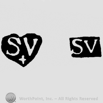 The letters SV written in uppercase, either simple or in a heart-shape with a small heart at the bottom