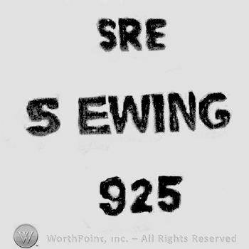 Words SRE S Ewing written with uppercase letters over number 925.