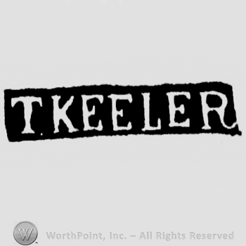 The name T. Keeler written with uppercase letters