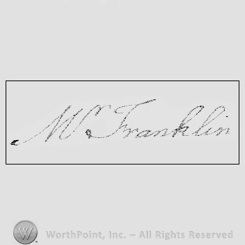 Autograph/signature : Benjamin Franklin.