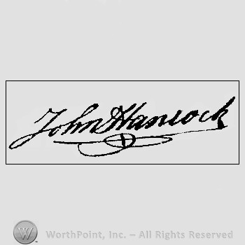 Autograph/signature : John Hancock.