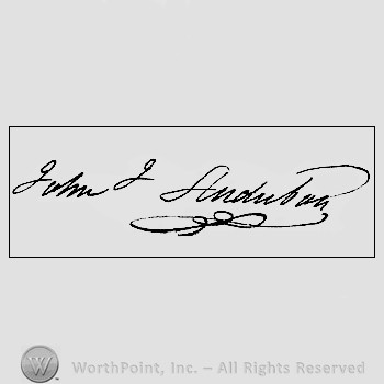 Autograph/signature : John James Audubon.