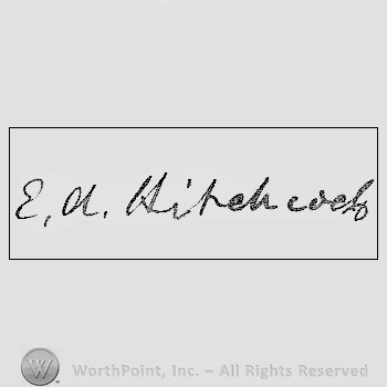 Autograph/signature : Ethan Allen Hitchcock.